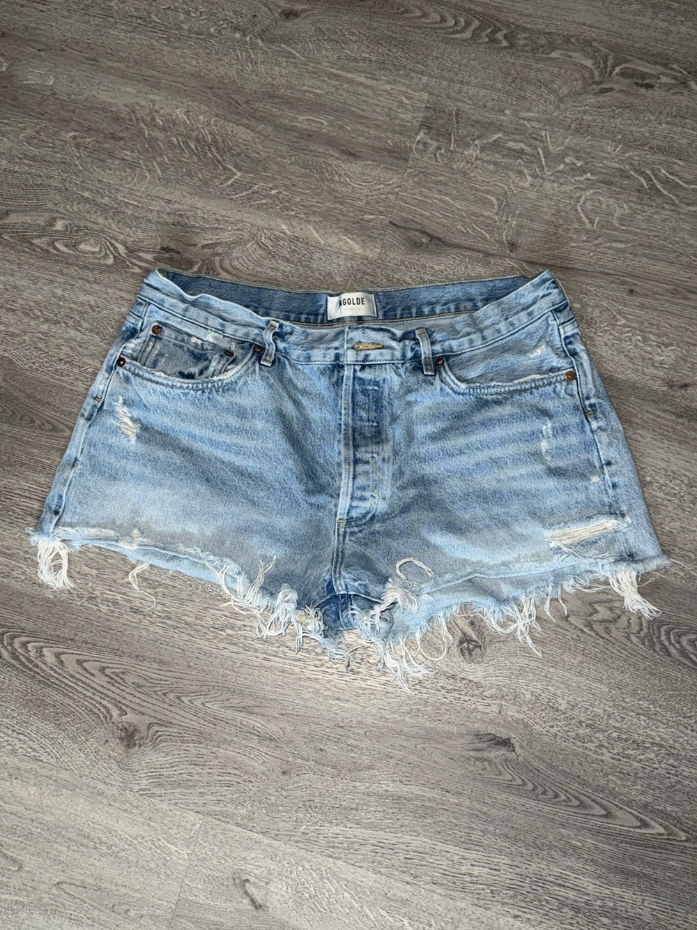 AGOLDE PARKER VINTAGE CUT OFF SHORTS IN SWAPMEET / SZ:32